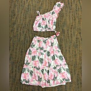 Jessica Simpson Girls Tiered Skirt & one shoulder top set - Size Large (12)
